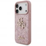 Husa Guess Fixed Glitter Big 4G compatibila cu iPhone 18 Pro / 17 Pro, Roz 3 - lerato.ro