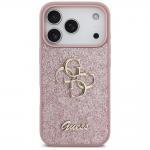 Husa Guess Fixed Glitter Big 4G compatibila cu iPhone 18 Pro / 17 Pro, Roz 2 - lerato.ro