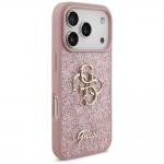 Husa Guess Fixed Glitter Big 4G compatibila cu iPhone 18 Pro / 17 Pro, Roz 5 - lerato.ro