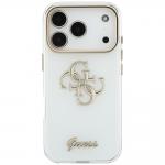 Husa Guess IML 4G Script Metal compatibila cu iPhone 18 Pro / 17 Pro, Alb 2 - lerato.ro