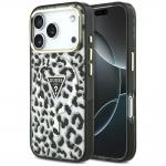 Husa Guess IML Leopard Glitter Triangle Logo cu MagSafe compatibila cu iPhone 18 Pro / 17 Pro, Negru 4 - lerato.ro