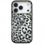 Husa Guess IML Leopard Glitter Triangle Logo cu MagSafe compatibila cu iPhone 18 Pro / 17 Pro, Negru 2 - lerato.ro