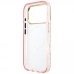 Husa Guess IML Leopard Glitter Triangle Logo cu MagSafe compatibila cu iPhone 18 Pro / 17 Pro, Roz 8 - lerato.ro
