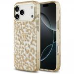 Husa Guess IML Leopard Glitter Triangle Logo cu MagSafe compatibila cu iPhone 18 Pro / 17 Pro, Maro 4 - lerato.ro