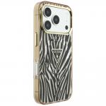 Husa Guess IML Zebra Glitter Triangle Logo cu MagSafe compatibila cu iPhone 18 Pro / 17 Pro, Gold 5 - lerato.ro