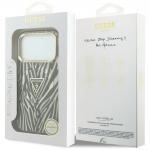 Husa Guess IML Zebra Glitter Triangle Logo cu MagSafe compatibila cu iPhone 18 Pro / 17 Pro, Gold 9 - lerato.ro