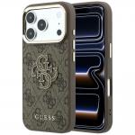 Husa Guess 4G Big Resin Logo compatibila cu iPhone 18 Pro / 17 Pro, Maro 4 - lerato.ro
