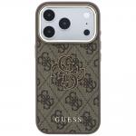 Husa Guess 4G Big Resin Logo compatibila cu iPhone 18 Pro / 17 Pro, Maro 2 - lerato.ro