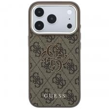 Husa Guess 4G Big Resin Logo compatibila cu iPhone 18 Pro / 17 Pro, Maro