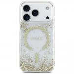 Husa Guess Resin Bottom Glitter cu MagSafe compatibila cu iPhone 18 Pro / 17 Pro, Gold 2 - lerato.ro