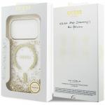 Husa Guess Resin Bottom Glitter cu MagSafe compatibila cu iPhone 18 Pro / 17 Pro, Gold 9 - lerato.ro