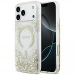 Husa Guess Resin Bottom Glitter cu MagSafe compatibila cu iPhone 18 Pro Max / 17 Pro Max, Gold 4 - lerato.ro