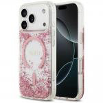 Husa Guess Resin Bottom Glitter cu MagSafe compatibila cu iPhone 18 Pro Max / 17 Pro Max, Roz 4 - lerato.ro