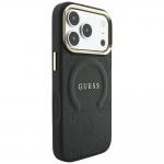 Husa Guess Saffiano Peony and Ring cu MagSafe compatibila cu iPhone 18 Pro / 17 Pro, Negru 5 - lerato.ro