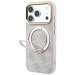 Husa Guess Ring Stand 360 4G Classic Logo cu MagSafe compatibila cu iPhone 18 Pro Max / 17 Pro Max, Roz 3 - lerato.ro