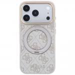 Husa Guess Ring Stand 360 4G Classic Logo cu MagSafe compatibila cu iPhone 18 Pro Max / 17 Pro Max, Roz 2 - lerato.ro