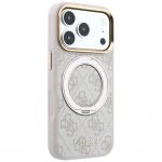 Husa Guess Ring Stand 360 4G Classic Logo cu MagSafe compatibila cu iPhone 18 Pro Max / 17 Pro Max, Roz 5 - lerato.ro