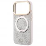 Husa Guess Ring Stand 360 4G Classic Logo cu MagSafe compatibila cu iPhone 18 Pro Max / 17 Pro Max, Roz 7 - lerato.ro