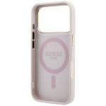 Husa Guess Ring Stand 360 4G Classic Logo cu MagSafe compatibila cu iPhone 18 Pro Max / 17 Pro Max, Roz 8 - lerato.ro