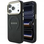 Husa Guess Saffiano Peony and Ring cu MagSafe compatibila cu iPhone 18 Pro Max / 17 Pro Max, Negru 4 - lerato.ro