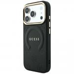 Husa Guess Saffiano Peony and Ring cu MagSafe compatibila cu iPhone 18 Pro Max / 17 Pro Max, Negru 3 - lerato.ro