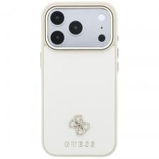 Husa Guess Saffiano Peony and Ring cu MagSafe compatibila cu iPhone 18 Pro Max / 17 Pro Max, Bej