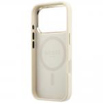 Husa Guess Saffiano Small 4G Classic Logo cu MagSafe compatibila cu iPhone 18 Pro Max / 17 Pro Max, Bej 8 - lerato.ro
