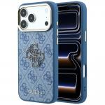 Husa Guess 4G Big Resin Logo compatibila cu iPhone 18 Pro / 17 Pro, Albastru 2 - lerato.ro