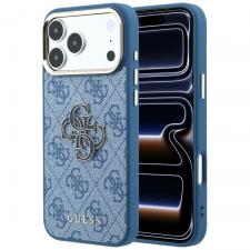 Husa Guess 4G Big Resin Logo compatibila cu iPhone 18 Pro / 17 Pro, Albastru