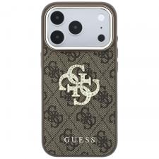Husa Guess 4G Big Strass Logo compatibila cu iPhone 18 Pro Max / 17 Pro Max, Maro