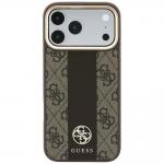Husa Guess 4G Stripe Round and Classic Logo cu MagSafe compatibila cu iPhone 18 Pro Max / 17 Pro Max, Maro 2 - lerato.ro