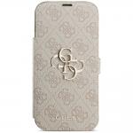 Husa flip cover Guess 4G Metal Logo Book compatibila cu iPhone 18 Pro Max / 17 Pro Max, Roz 2 - lerato.ro