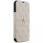 Husa flip cover Guess 4G Metal Logo Book compatibila cu iPhone 18 Pro Max / 17 Pro Max, Roz 5 - lerato.ro