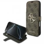 Husa flip cover Guess 4G Metal Logo Book compatibila cu iPhone 18 Pro / 17 Pro, Maro 4 - lerato.ro