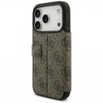 Husa flip cover Guess 4G Metal Logo Book compatibila cu iPhone 18 Pro / 17 Pro, Maro 6 - lerato.ro