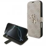 Husa flip cover Guess 4G Metal Logo Book compatibila cu iPhone 18 Pro / 17 Pro, Roz 4 - lerato.ro
