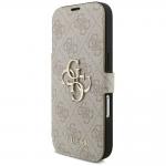 Husa flip cover Guess 4G Metal Logo Book compatibila cu iPhone 18 Pro / 17 Pro, Roz 3 - lerato.ro