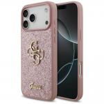 Husa Guess Fixed Glitter Big 4G compatibila cu iPhone 18 Pro Max / 17 Pro Max, Roz 4 - lerato.ro