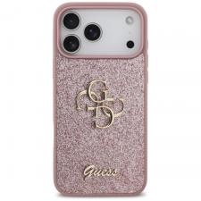Husa Guess Fixed Glitter Big 4G compatibila cu iPhone 18 Pro Max / 17 Pro Max, Roz