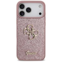 Husa Guess Fixed Glitter Big 4G compatibila cu iPhone 18 Pro Max / 17 Pro Max, Roz