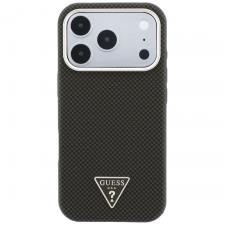 Husa Guess Kevlar Triangle Logo cu MagSafe compatibila cu iPhone 18 Pro / 17 Pro, Maro