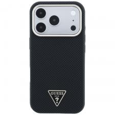 Husa Guess Kevlar Triangle Logo cu MagSafe compatibila cu iPhone 18 Pro / 17 Pro, Negru