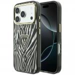 Husa Guess ML Zebra Glitter Triangle Logo cu MagSafe compatibila cu iPhone 18 Pro / 17 Pro, Silver 4 - lerato.ro