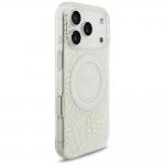 Husa GuessI ML Flowers Allover Electroplated Pearl Strap cu MagSafe compatibila cu iPhone 18 Pro / 17 Pro, Alb 5 - lerato.ro