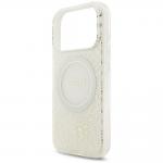 Husa GuessI ML Flowers Allover Electroplated Pearl Strap cu MagSafe compatibila cu iPhone 18 Pro / 17 Pro, Alb 7 - lerato.ro