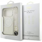 Husa GuessI ML Flowers Allover Electroplated Pearl Strap cu MagSafe compatibila cu iPhone 18 Pro / 17 Pro, Alb 9 - lerato.ro