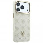 Husa Guess Peony 4G Small Logo cu MagSafe compatibila cu iPhone 18 Pro / 17 Pro, Bej 5 - lerato.ro