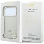 Husa Guess Peony 4G Small Logo cu MagSafe compatibila cu iPhone 18 Pro / 17 Pro, Bej 9 - lerato.ro