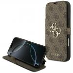 Husa flip cover Guess 4G Metal Logo Book compatibila cu iPhone 18 Pro Max / 17 Pro Max, Maro 4 - lerato.ro