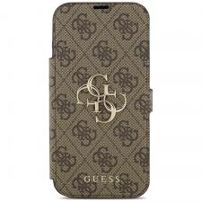 Husa flip cover Guess 4G Metal Logo Book compatibila cu iPhone 18 Pro Max / 17 Pro Max, Maro